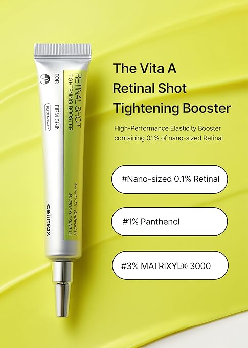 celimax The Vita A Retinal Shot Tightening Booster | Pore Minimizer, Wrinkles & Fine Lines, Firmer Skin, 15ml, Made In Korean